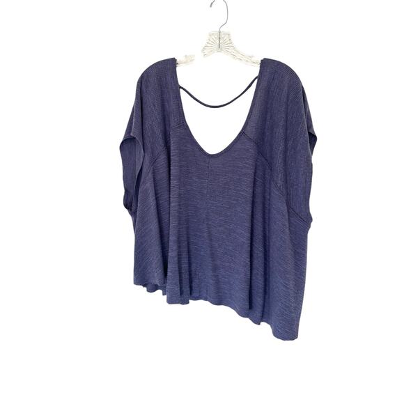 Free People Purple Lagenlook Slouchy Oversized Swing Shirt Size Medium - Picture 6 of 8